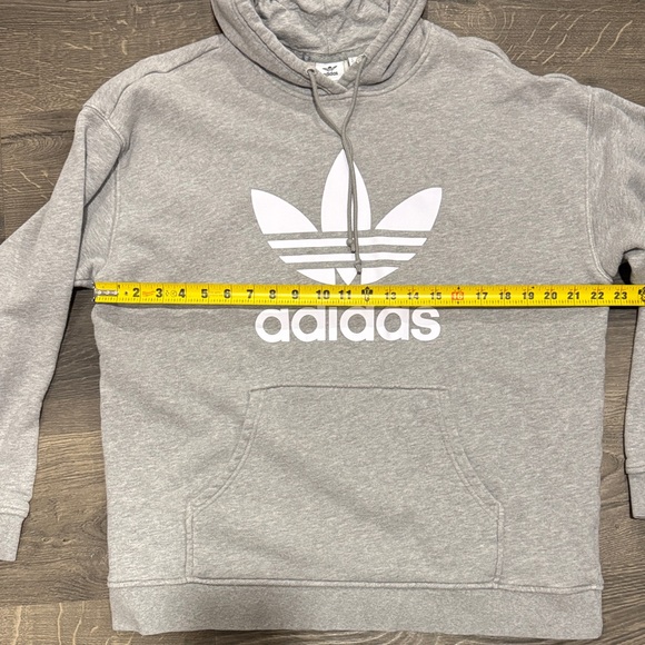 Adidas Men's Light Gray Trefoil Zip-Up Hoodie - Picture 3 of 5